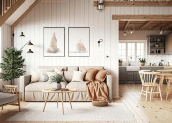 Cozy living room in scandinavian style modern interior design ...